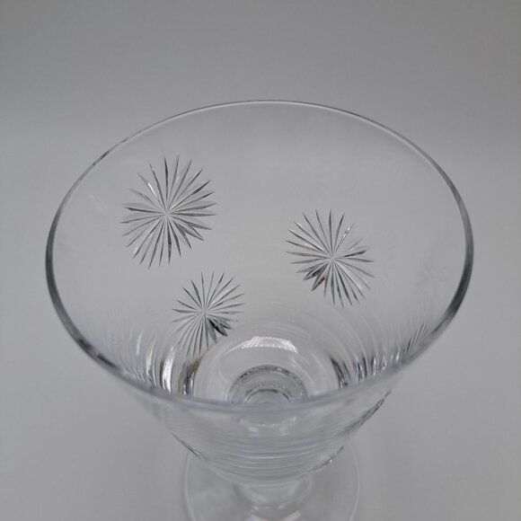 Vintage Cut Glass Goblet With Starburst Design - Picture 5 of 7